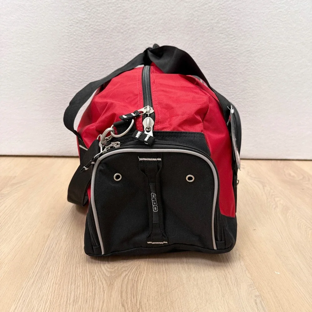 OGIO Big Dome Duffel Bag Red Black Embroidered American Flag Gym Bag NEW